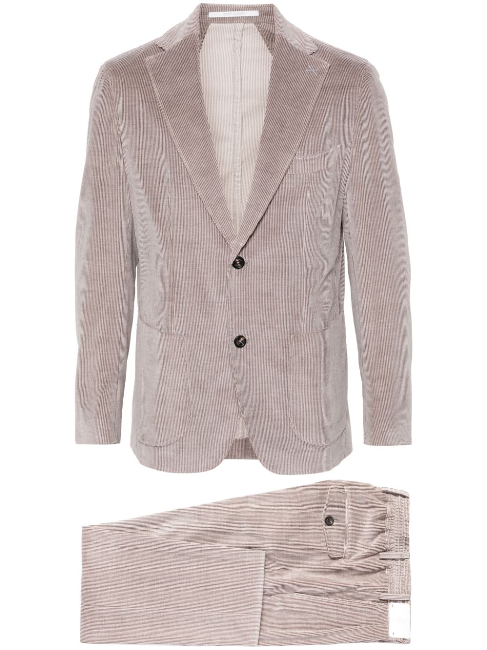 Eleventy Single-breasted Corduroy Suit In Neutrals