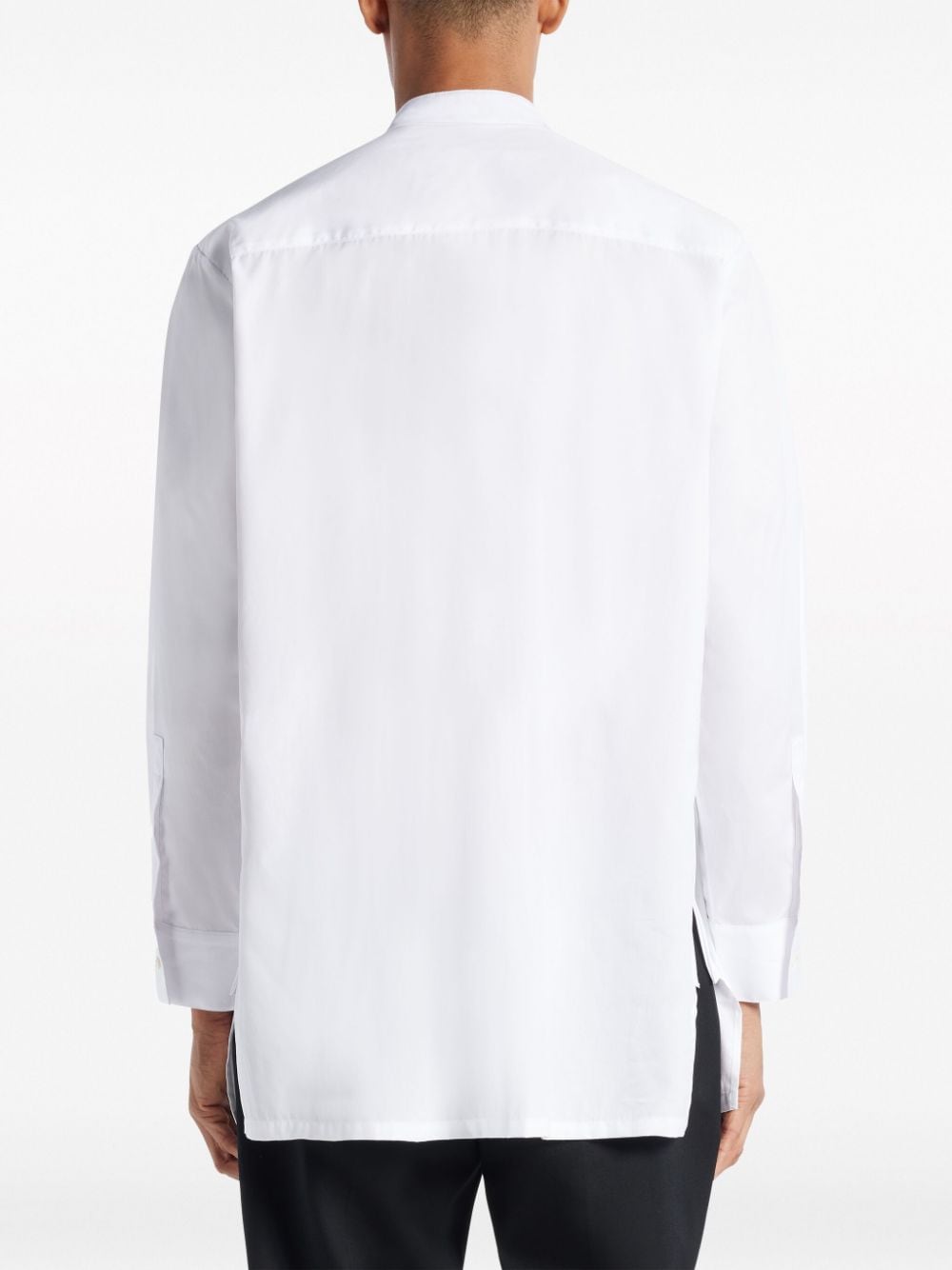 Shop Qasimi Sallaal Cotton Tunic Shirt In White