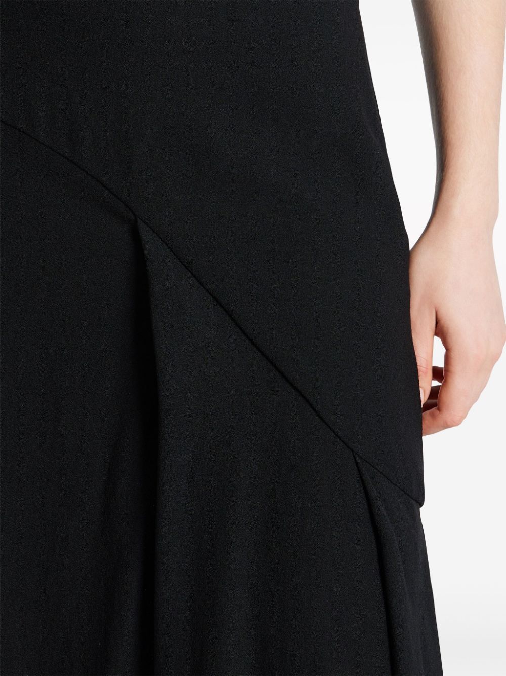 Shop Bite Studios Asymmetric Organic Wool Midii Dress In Black