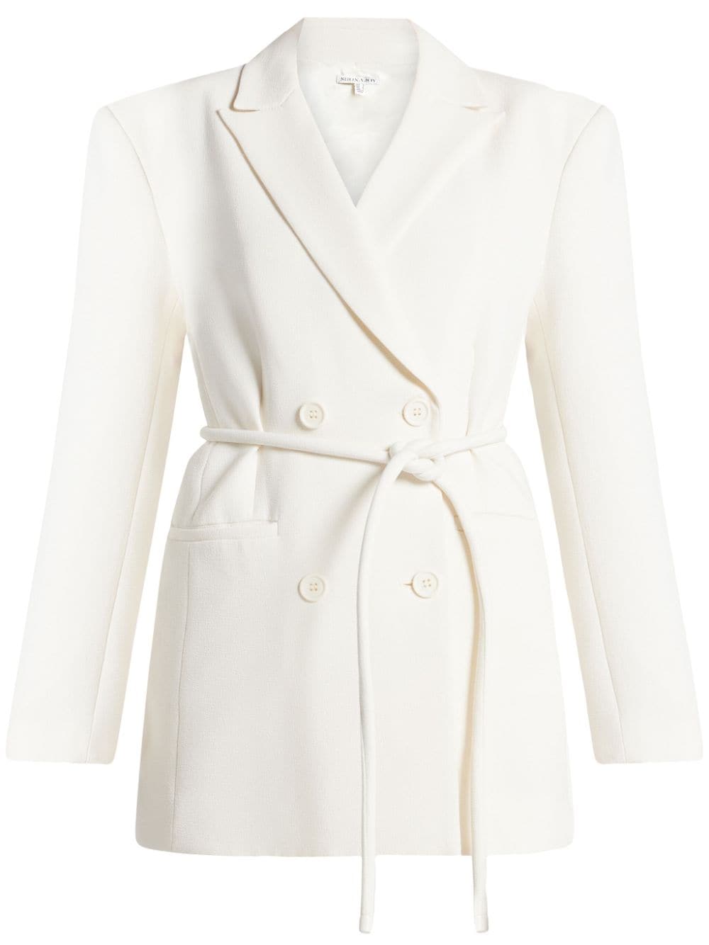 Shona Joy Amura Belted Double-breasted Blazer Minidress In White