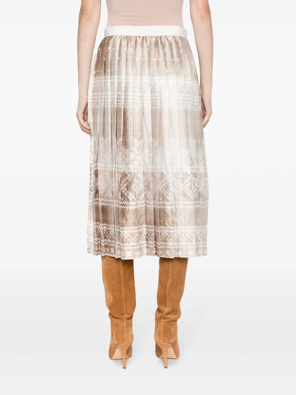ERMANNO FIRENZE Geplooide mini-rok Beige