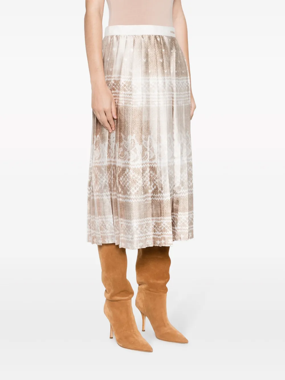 ERMANNO FIRENZE Geplooide mini-rok Beige