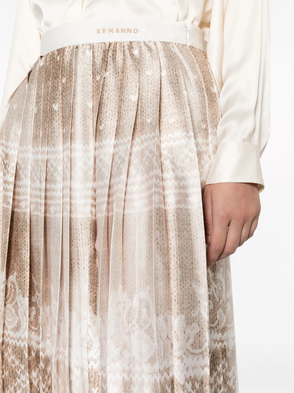 ERMANNO FIRENZE Geplooide mini-rok Beige