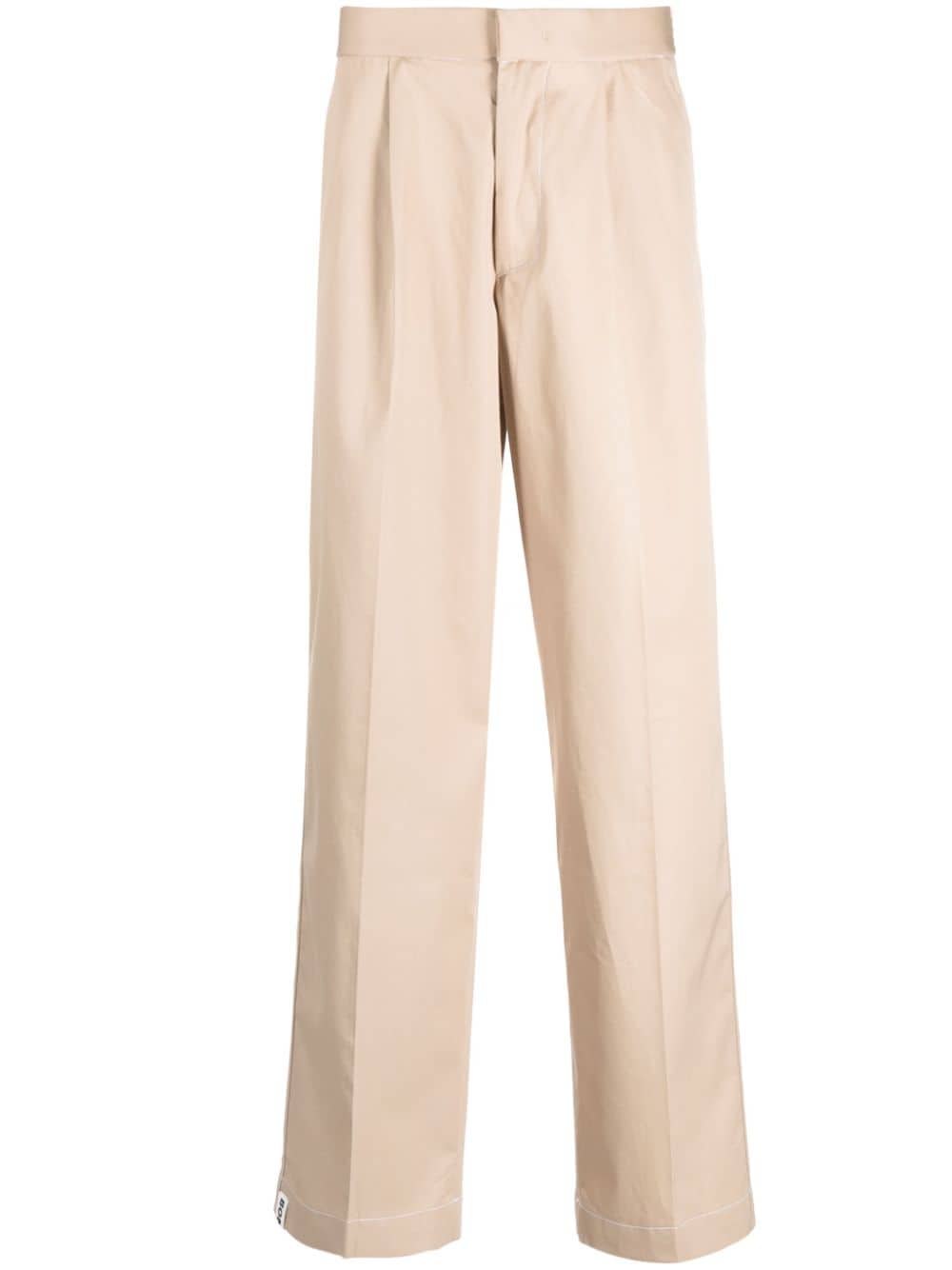 bonsai pantalon droit à design plissé - marron
