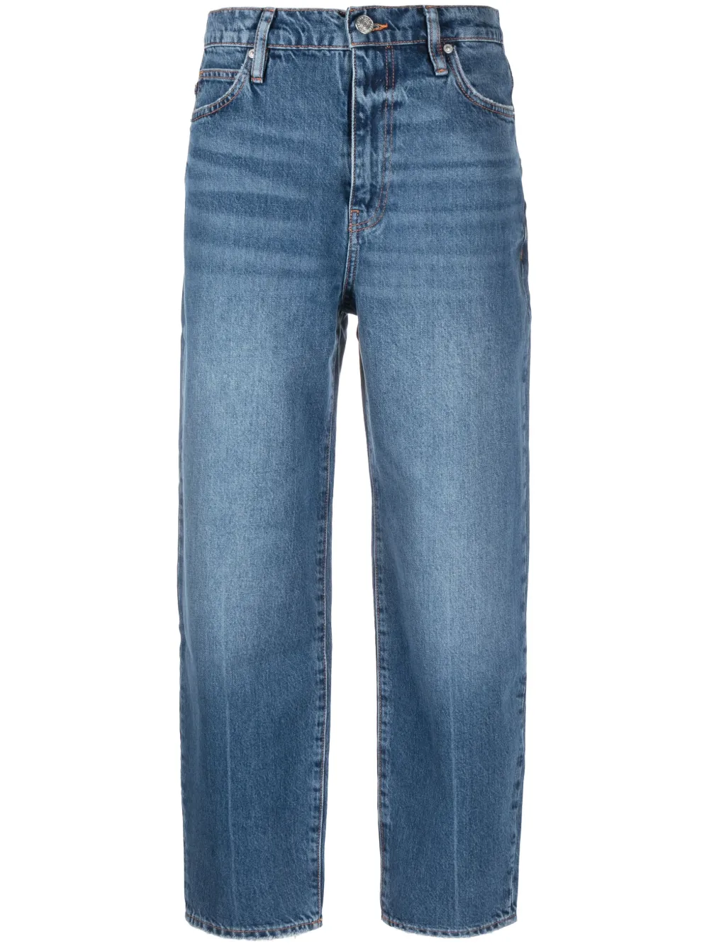 Frame Straight-leg Cropped Jeans In Blue