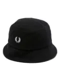 Fred Perry logo-embroidered cotton bucket hat - Black