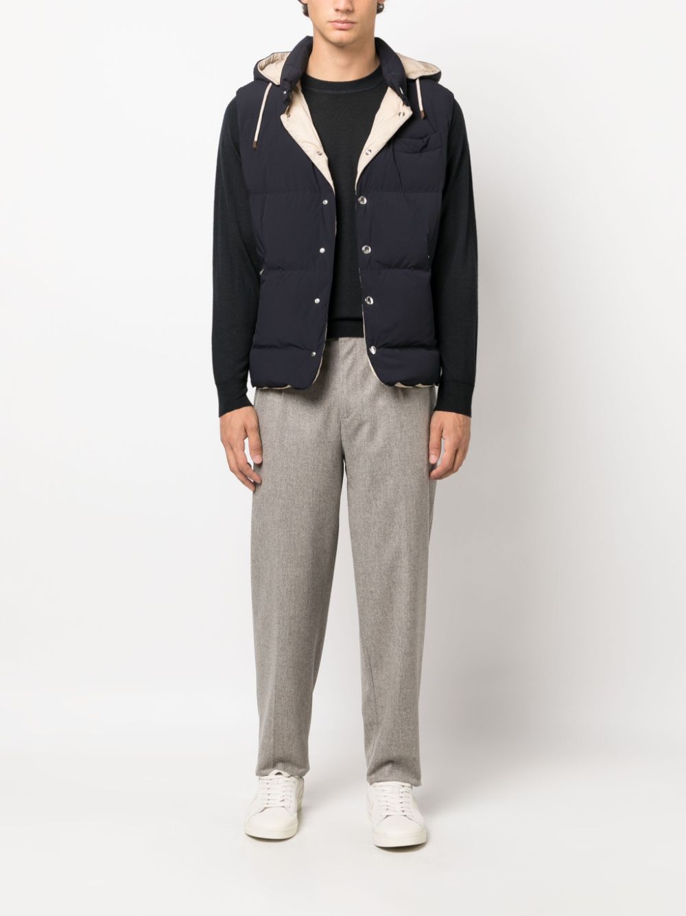 Shop Zegna Pressed-crease Tailored-cut Trousers In Braun