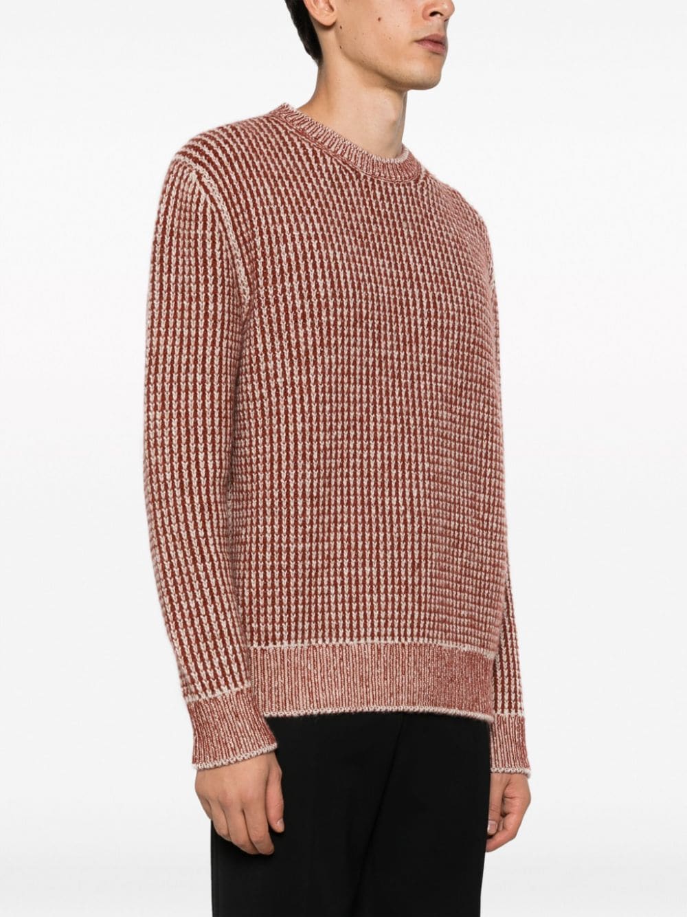 Shop Zegna Jacquard-knit Cashmere Jumper In Red