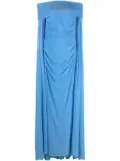 Talbot Runhof off-shoulder cape maxi dress - Blue