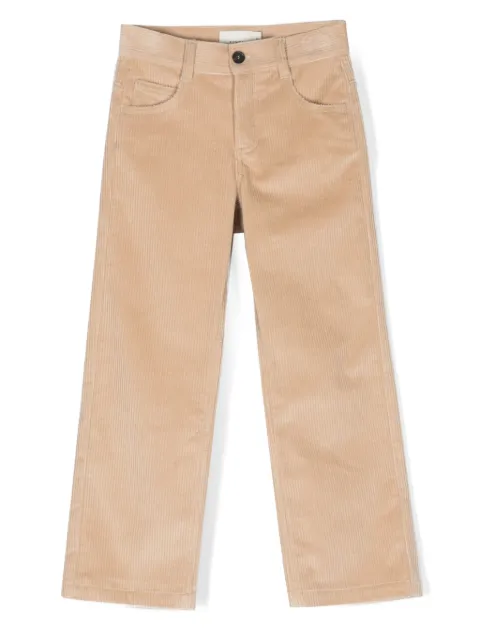 Fendi Kids pantalones de pana con logo bordado