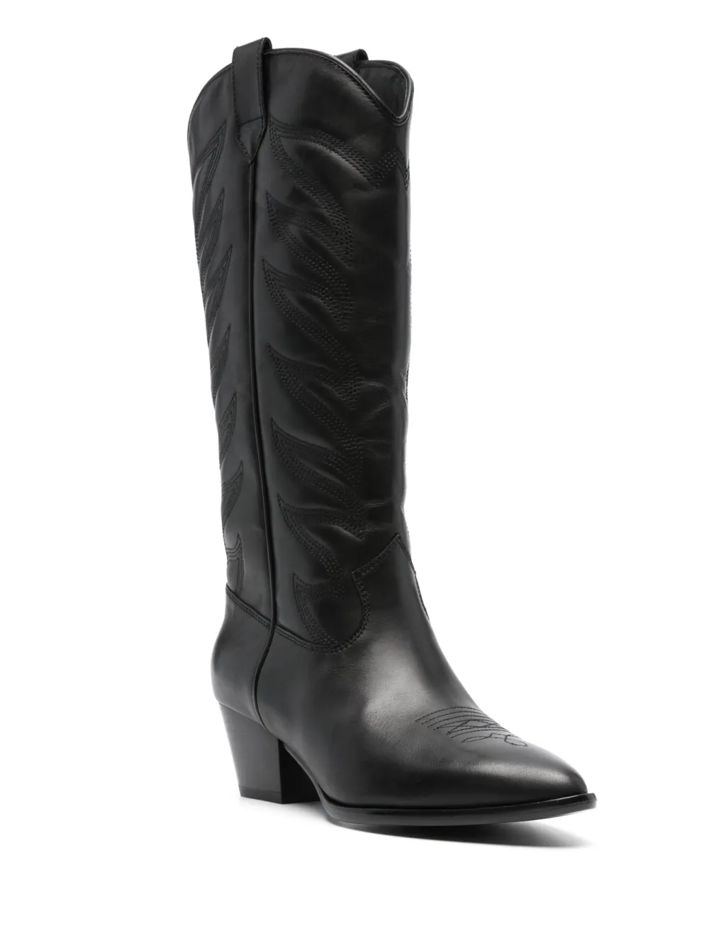 Ash Leren cowboylaarzen - Zwart