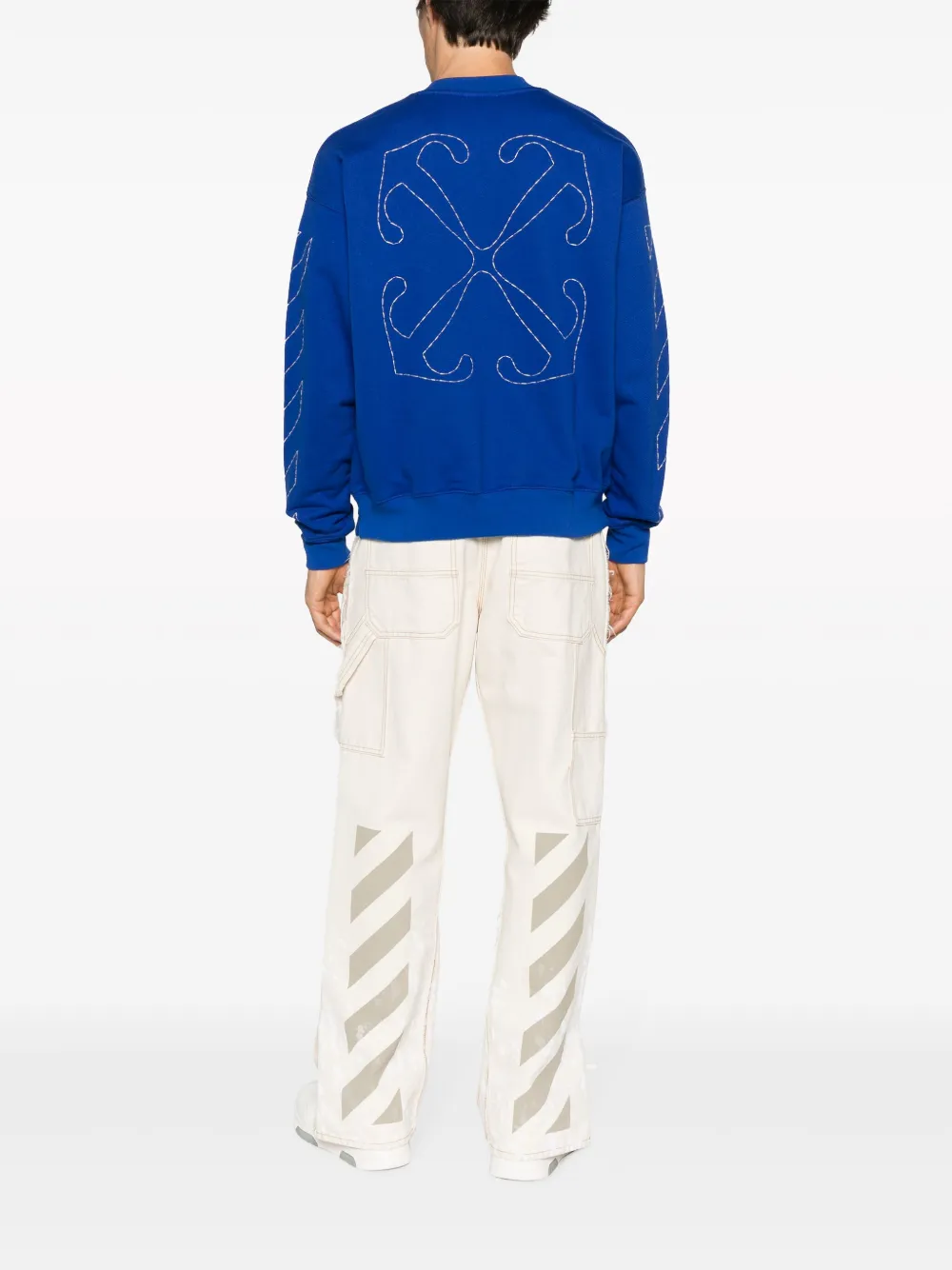 Off-White Sweater met logoprint - Blauw