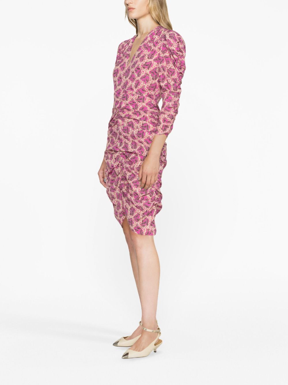 Shop Isabel Marant Celina Graphic-print Dress In Pink