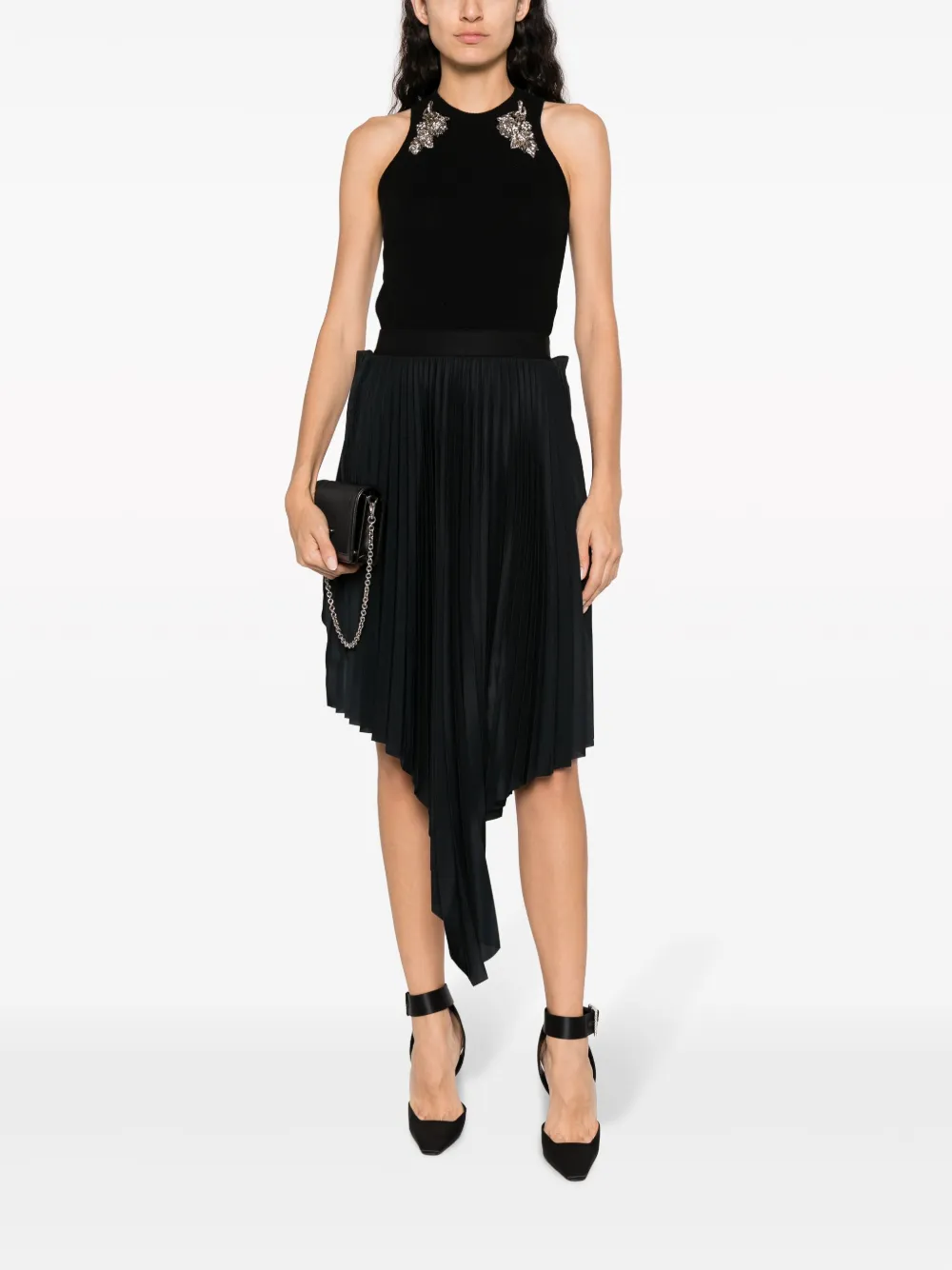 Alexander McQueen Tanktop verfraaid met kristallen - Zwart