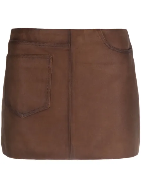 Manokhi low-rise leather miniskirt