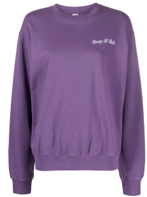 Sporty & Rich logo-print cotton sweatshirt 