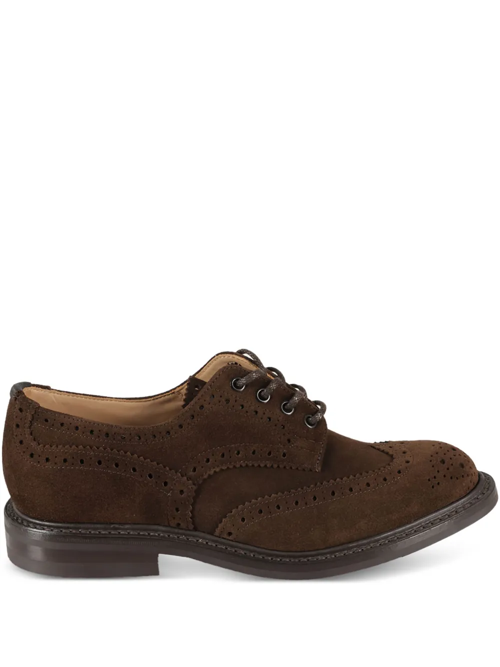 Tricker's perforated-suede derby shoes Brown