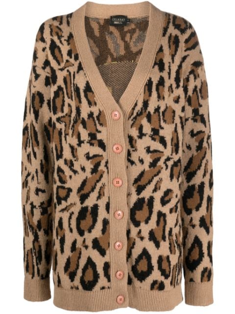 Joshua Sanders leopard-intarsia V-neck cardigan