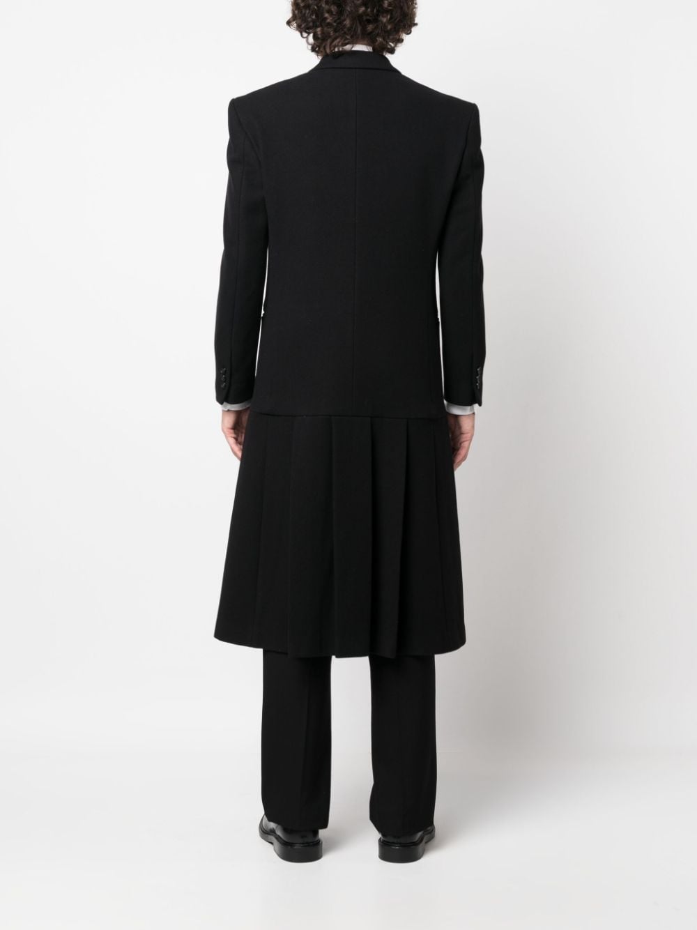 Shop Canaku Virgin Wool Blend Coat In Black