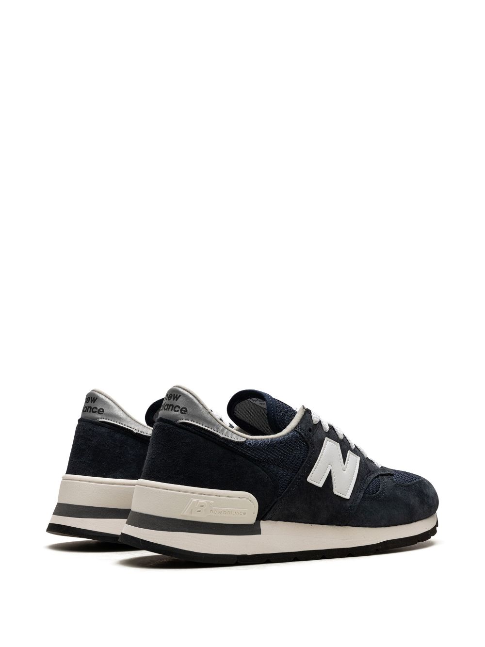 Shop New Balance 990 V1 "navy/white" Sneakers In Blue