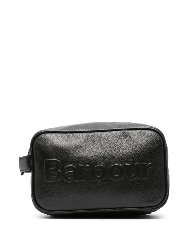 Barbour Leather Washbag - Brown