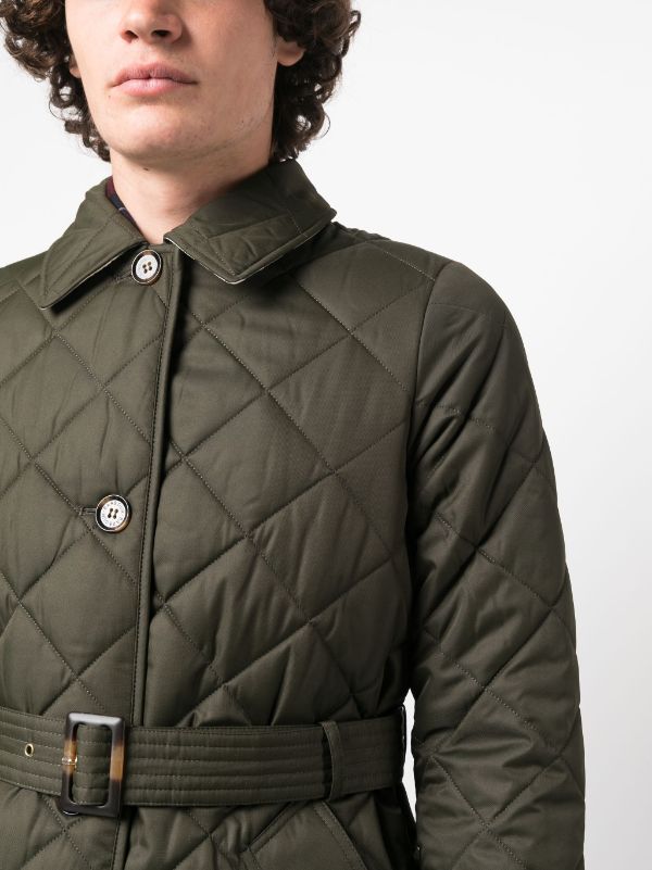 Barbour diamond-quilted single-breasted Coat - Farfetch