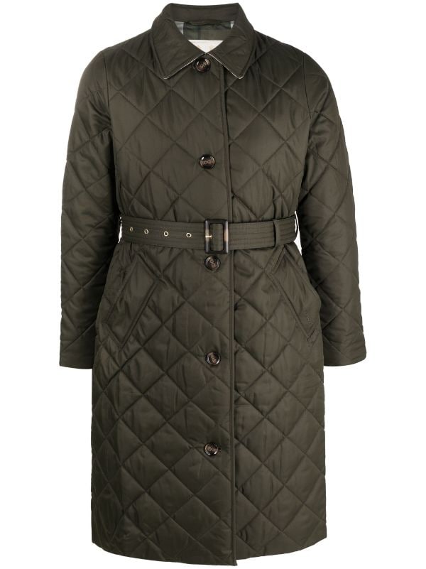 Barbour diamond-quilted single-breasted Coat - Farfetch