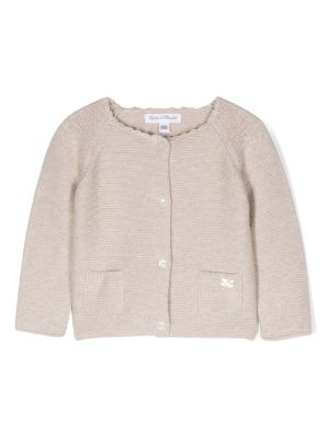 Tartine Et Chocolat ruffled-trim pointelle-knit Cardigan - Farfetch