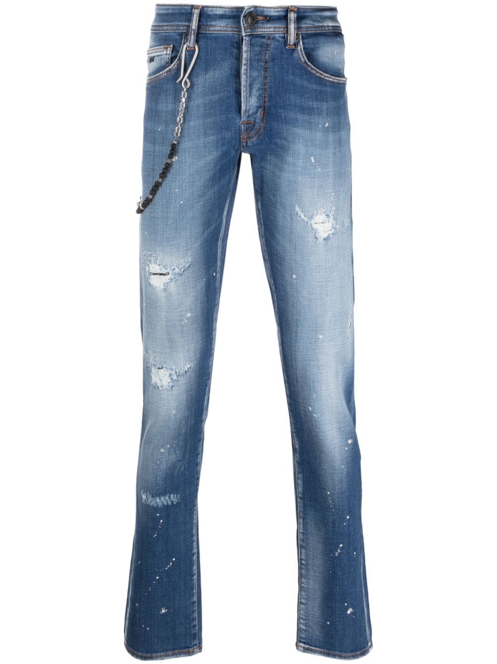Sartoria Tramarossa chain-detail low-rise tapered jeans - Blau