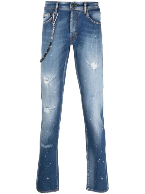 Sartoria Tramarossa chain-detail low-rise tapered jeans