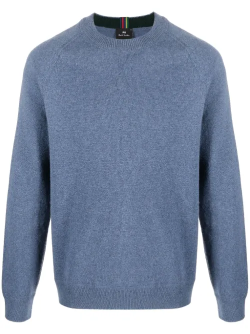 Pull chiné en laine à col rond - PS Paul Smith - Modalova
