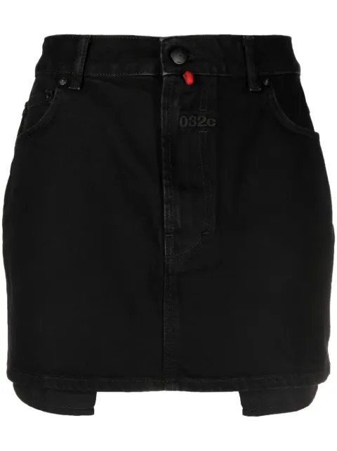 032c falda corta de mezclilla con logo bordado