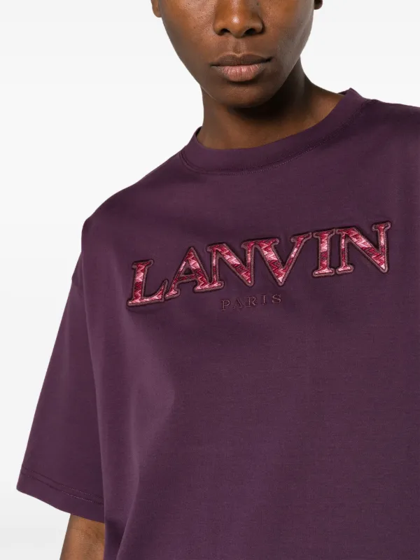 Lanvin logo-appliqué Cotton T-shirt | Purple | FARFETCH