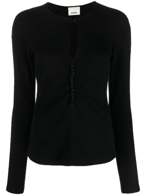 ISABEL MARANT keyhole-neck long-sleeve blouse Women