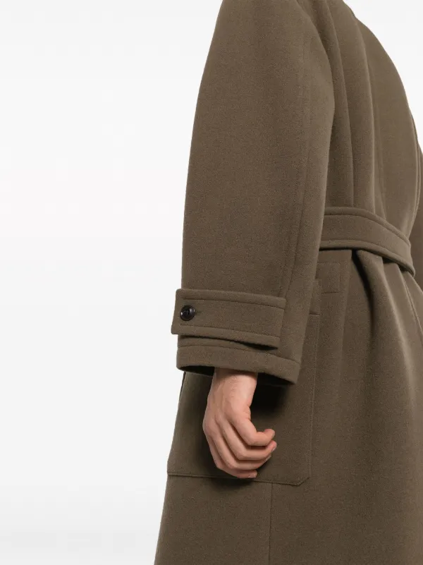 LEMAIRE Belted double-breasted Coat | Brown | FARFETCH