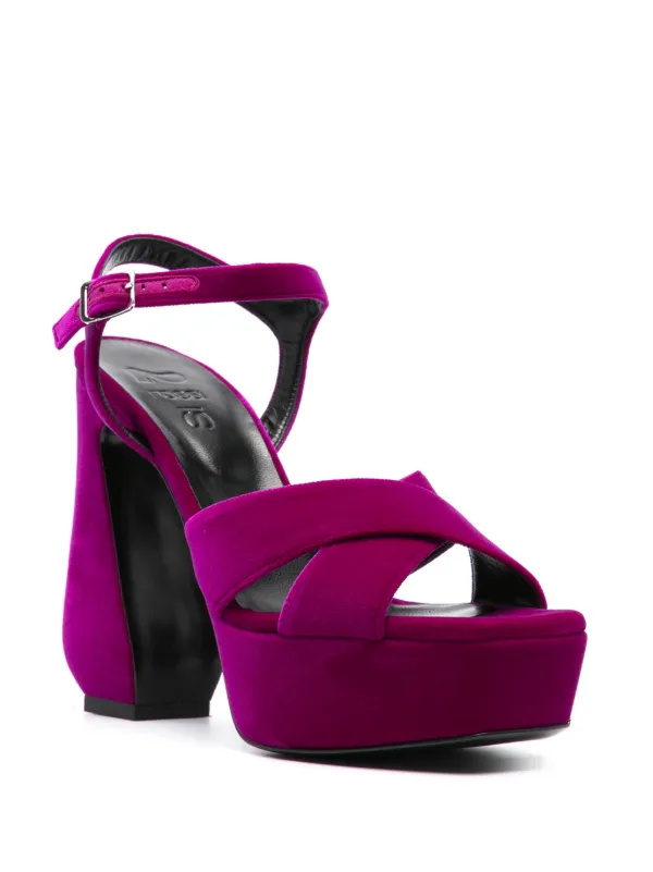 ♡Sergio Rossi 紫 フラットシューズ♡裏貼り済　早いもの勝ち Sergio Rossi 140mm Velvet Platform Sandals | Purple | FARFETCH