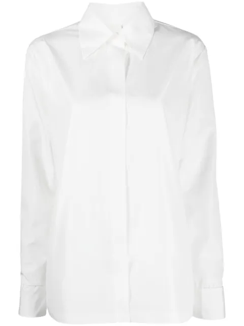 Norma Kamali pointed-collar long-sleeve shirt