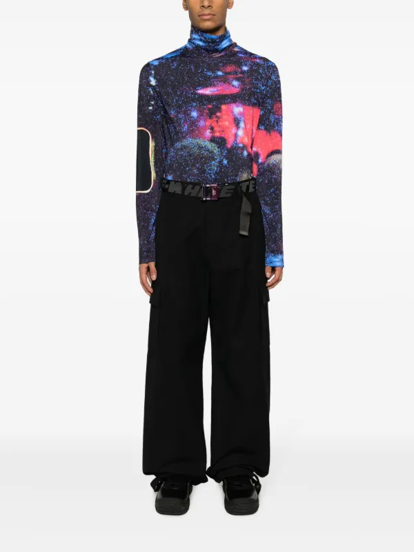 【送料&関税込】Off-White Wool Wide Leg Trousers Off-White Wide Leg Straight Trousers in Pure Wool