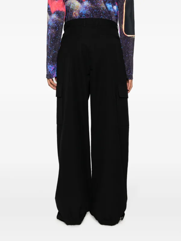 Off-White wide-leg wool-blend Trousers | Black | FARFETCH