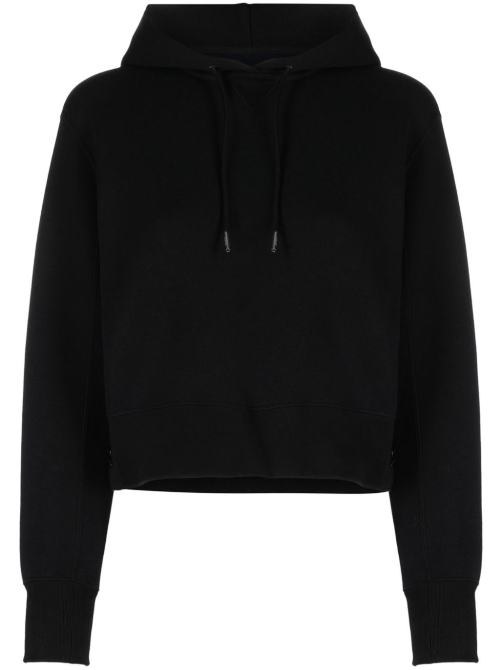 Plain black cropped outlet hoodie