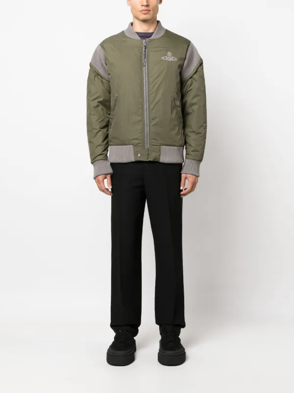 Vivienne Westwood Cyclist Panelled Bomber Jacket | Green | FARFETCH