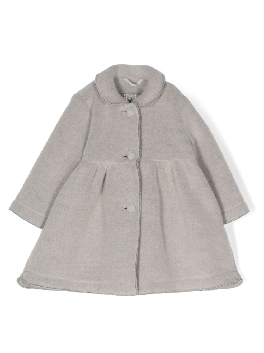 Il Gufo Babies' Rounded-collar Fleece Coat In Gray
