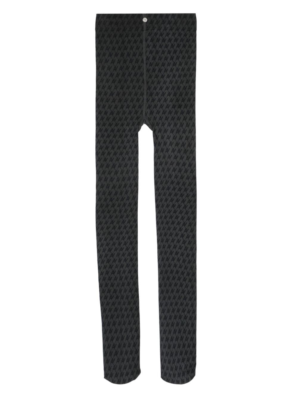 Shop Avavav Monogram-pattern Leggings In Black