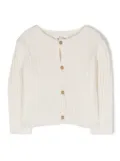 TEDDY & MINOU ribbed-knit long-sleeved cardigan - White