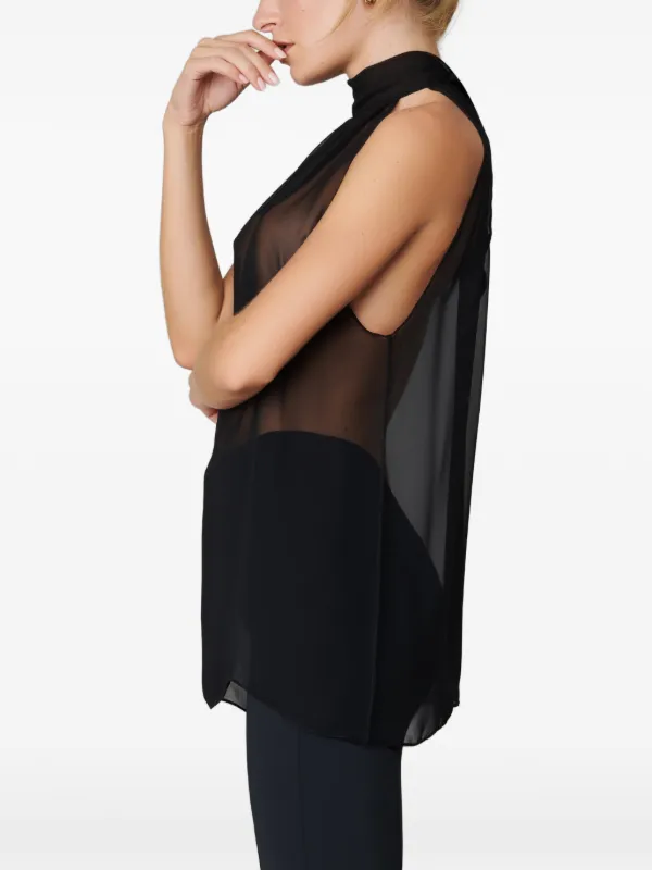 Maison Close semi-sheer Chiffon Blouse | Black | FARFETCH