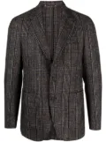 Canali plaid-check single-breasted blazer - Brown