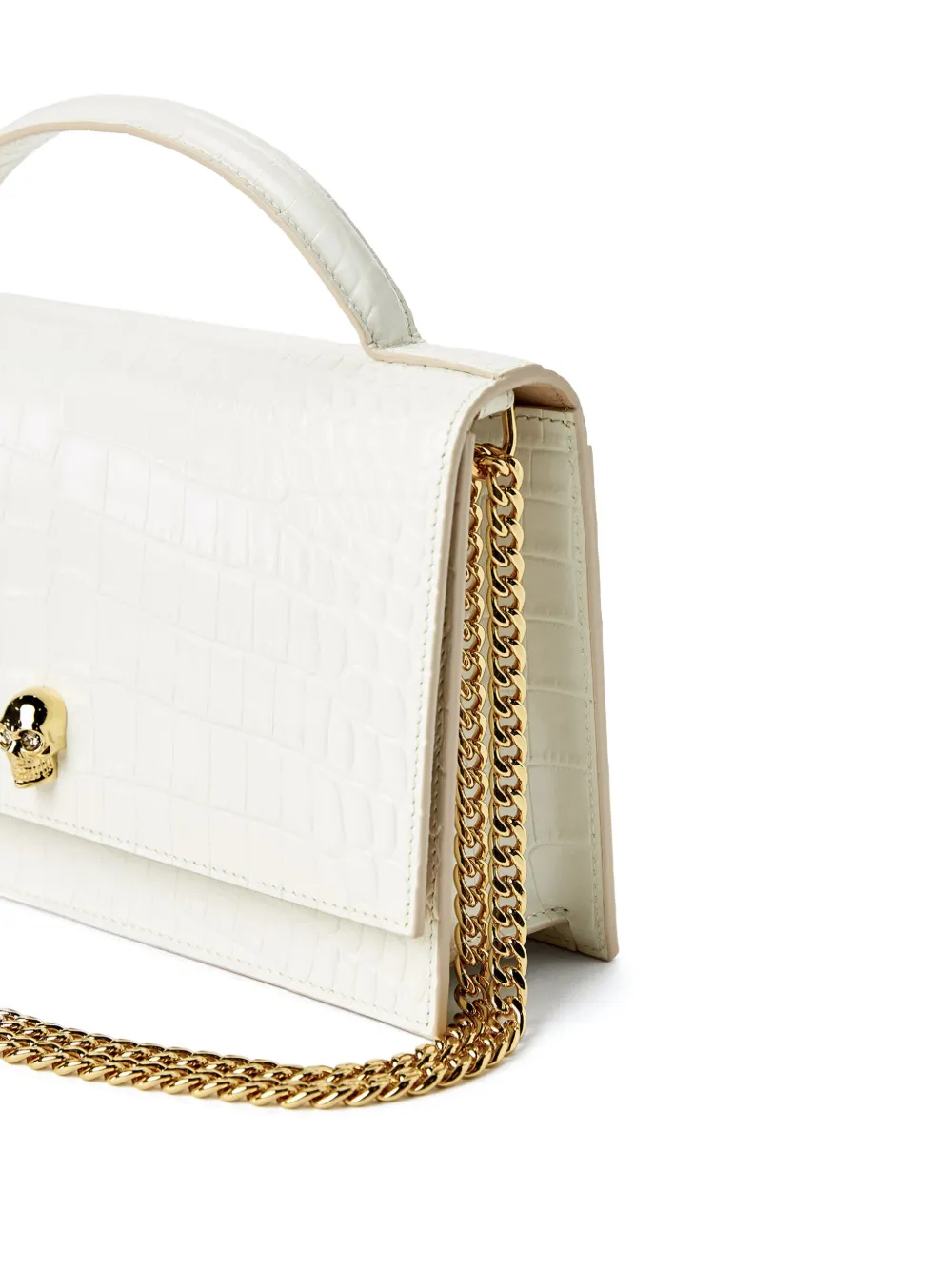 Alexander McQueen Schoudertas met krokodillen-reliëf Beige