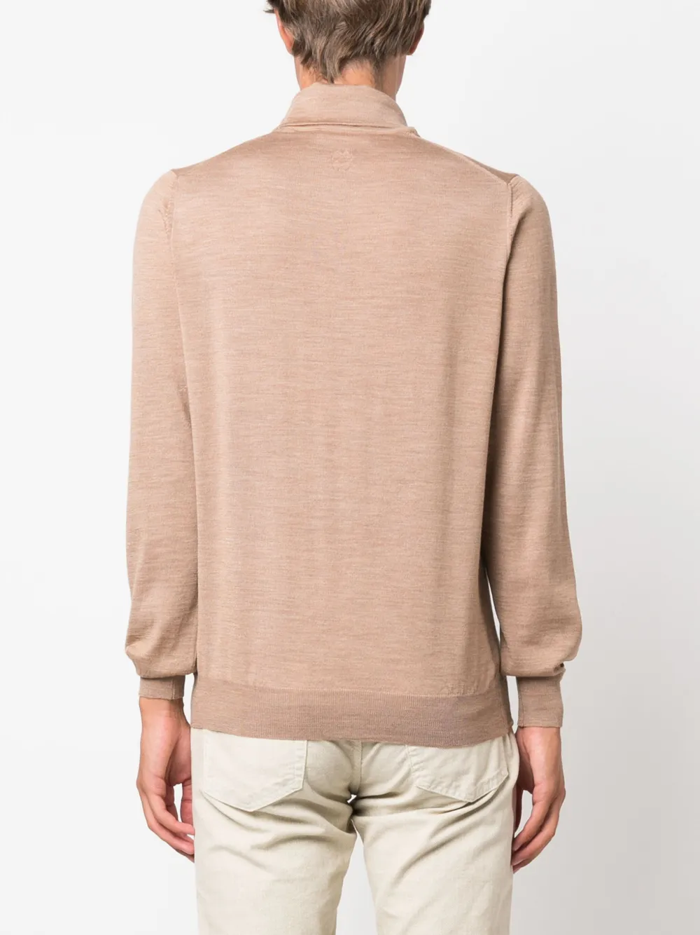 Shop Lardini Roll-neck Wool Jumper In Neutrals