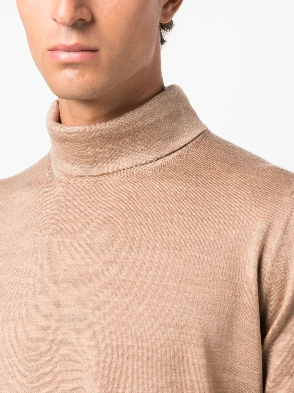 Shop Lardini Roll-neck Wool Jumper In Neutrals