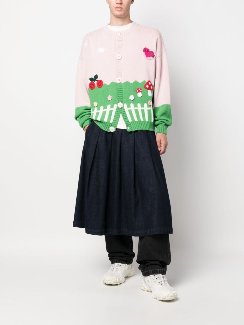 Shop Gcds Kittho Crochet Cardigan In Pink